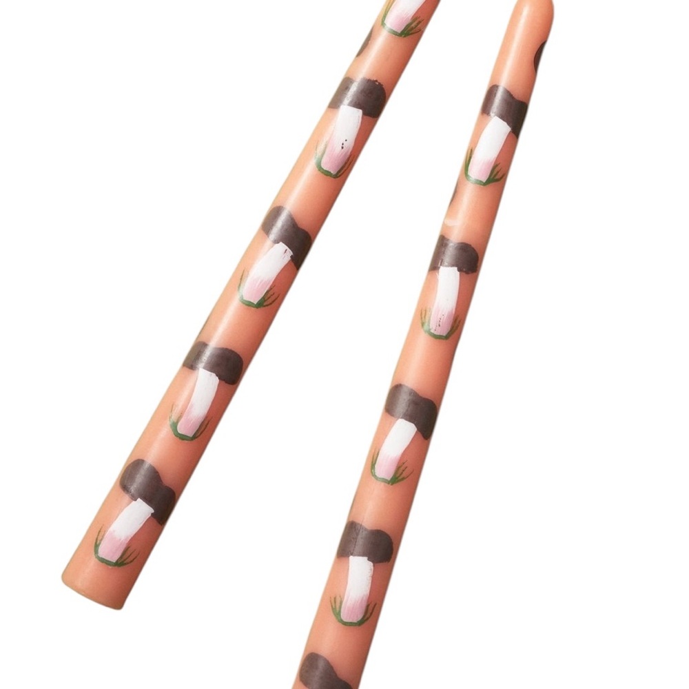 Candles -Anthropologie Forage Mushroom Taper Candles – pink-Orange – Set of 2